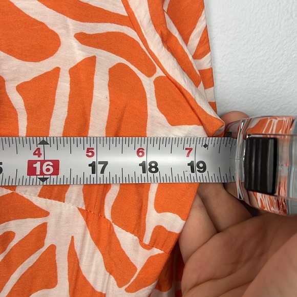 Rachel Zoe orange & white NWT faux wrap lightweight dress size small - Picture 10 of 13